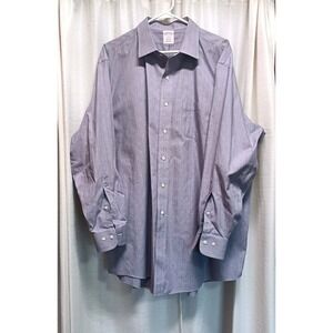 Brooks Brothers 1818‎ Madison Men's Size 18 4/5 Purple Plaid Button Up Shirt